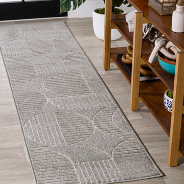 Nordby Geometric Arch Scandi Striped Area Rug